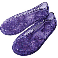 Del Sol Color-Changing Jelly Shoes - Princess Slipper - Changes Color from Clear to Purple in the Sun - Sturdy and Stylish, Made from USA certified PVC - Kids 7