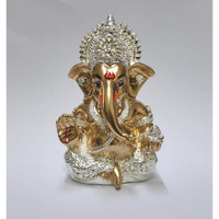 Gold Art India Ganesha Idol Ganesh for Car Dashboard Statue Ganpati Vinayaka Vinayagar Figurine Diwali Gifts Home Decor Luck, Success