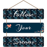 Artvibes Follow Your Dreams Wooden Wall Hanger For Home Decor, Office, Artworks Mordern Hangings (Wh_5308N)