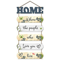 Artvibes Home Quote Decorative Wall Art MDF Wooden Hanger for Livingroom, Bedroom | Gifts | Hangings Decoration | Modern Decor Items | Artworks Piece (WH_6607N), Set of 6
