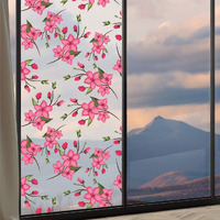 CVANU Privacy Window Film Printed Window Frosting Film Window Sticker Window Cling Frosted Vinyl Sheets for Front Door/Bathroom/Sidelight/Small Windows, 24''x84''
