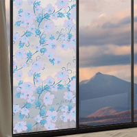 CVANU Privacy Window Film Printed New Pattern Window Frosting Film Window Sticker Frosted Vinyl Sheets for Front Door/Bathroom/Sidelight/Small Windows, 24''x96''