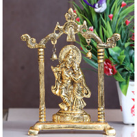 KridayKraft Metal Radha Krishna Statue Gold Plated Decor Your Home,Office & Radha Krishna Murti Idol Showpiece Figurines,Religious Krishna Idol Gift Article...