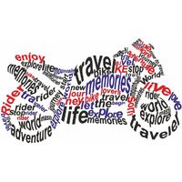 CVANU Travel Bike Shaped Adventures Typography Vinyl Wall Sticker for Wall Decoration Size(27.5inch X 48inch)_Multicolor_cv3
