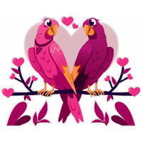 CVANU Pink Macaw Parrot Wall Sticker PVC Vinyl for Home Decor Size(55CM X 70CM) Multicolor