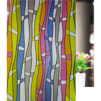 CVANU Privacy Window Film Printed Pink Flower Window Frosting Film Window Sticker Window Cling Frosted Vinyl Sheets for Front Door/Bathroom/Sidelight/Small Windows, 24''x100''