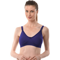 Vanila D Cup Size Seamless Bra Lingerie for Women- Comfortable and Supportive - Made with Milanch Fabric and Hosiery - Perfect for Everyday Wear (Blue, Size 36- Pack of 1)