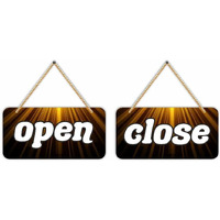 CVANU Wooden Wall Hanging Open Closed Sign for Front Door Decor, Wall Art Home Wood Decoration Idea for Modern Store/Club/Cafe/Shop, Multicolour (10inch x 5inch)