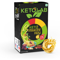 Ketolab Keto Fettucine Pasta (Flat noodles), 200 Gms x Pack of 2, 3.5g Net Carb & 16g High Protein/Serving, Identical to Regular Pasta, Ultra Low Carb, Pre-Biotic High Fibre, For Keto Diet and Weight Loss