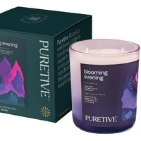 Puretive Scented Candle, Blooming Evenings Scented Plant Therapy Candle | Rose, Lily of Valley & Sandalwood, 100% Soy Wax & Essential Oil, Upto 35 hrs Burn time, for Home Decoration, Diwali
