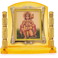 GCT Lord Hanuman Idol | Bajrang Bali Ashirwad Murti (J-1-H-A) Acrylic Religious Frame for Car Dashboard (L*B*H- 3.3 x 1.2 x 3.3 Inches)