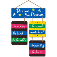 Artvibes Pursue Your Passion Decorative Wall Art MDF Wooden Wall Hanger for Living Room | Bedroom | Home Decor | Office | Gift | Quotes Decor Items | Wall Hanging For Home Decoration (WH_6512N)