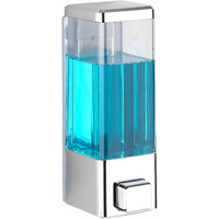 BATH GURU ABS Plastic Wall Mounted Soap Shampoo Conditioner Hand Wash Gel Dispenser Liquid Soap Sanitizer Dispenser for Bathroom Basin Kitchen Sink 350Ml Pack of 1 Chrome Plated