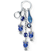 VillageTiger Lucky Charm Evil Eye Stylish Keychain Owl Pendant Protection Against Bad Negative Energy for Men, Women, Girls, Boys Students College School Bags, Purse, Handbag Stylish Hangings