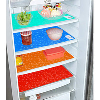 Kuber Industries Multipurpose Refrigerator Drawer Mat|Diamond Design & Water Proof PVC Material|Size-48 cm x 33, Pack of 4 (Multicolor)-CTKTC032420, Polyvinyl Chloride