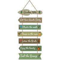 Artvibes Garden Quote Wooden Wall Hanging for Home Decor | Decorative Items for Balcony | Wooden Wall Decoration for Outdoor Decorative Garden | Modern Artworks (WH_7002N), Set of 7