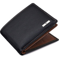 URBAN FOREST Men's Kyle Black/Redwood Leather Wallet - Packed in Premium Wooden Box