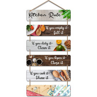 Artvibes Decorative Wall Hanging Decoration item for Kitchen | Bedroom | Living Room | Home Decor | Gifts | Kitchen Quotes items | Wall Art For Hall | Mdf Wall Hanger, Set of 6(WH_3265N)