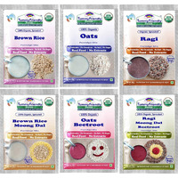 TummyFriendly Foods Certified Organic Sprouted Porridge Mixes | Made of Organic Sprouted Ragi Flour | Shelf-life 6 Month | 6 Baby Packs, 50g Each