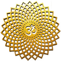 My Dream Carts Golden Om Round Decorative Wall Art Mdf Wooden Om Chakra For Temple, Living Room, Bedroom, Office, Hotel, Home Decor Items, Gift Item, Mandala Wall Hanging For House Decoration 30x30cm