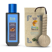 Blue Nectar Ayurvedic Pain Relief Combo: Pain Relief Oil - 100ml & Compress Potli - 175g | for Body, Back, Knee, Joint and Legs Massage