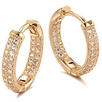 Shining Diva Fashion 18k Rose Gold Plated Latest Fancy Stylish Copper Zircon Bali Earrings for Women and Girls (12838er)