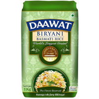 Daawat Biryani Basmati Rice| Worlds Longest Rice Grain expands 24mm* | Tasty, Non-sticky & Rich Aroma |Naturally Aged|1 Kg