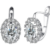 Yellow Chimes A5 High Grade Crystal Crystal Light Silver Plated Studs Earrings for Women and Girls