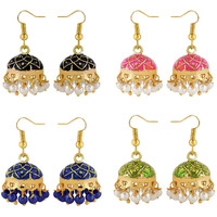 Yellow Chimes Earrings for Women and Girls Traditional Multicolor Meenakari Jhumka Earring | Gold Plated | Dome Shape Jhumki Combo Earrings | Birthday Gift for girls and women Anniversary Gift for Wife