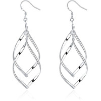 Yellow Chimes Danglers Earrings for Women | Silver Earrings for Girls | Fashion Women Earrings | Leafy Shaped Long Dangler Earrings | Birthday Gift For Girls Anniversary Gift for Wife