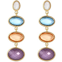 Yellow Chimes Crystal Danglers Earrings for Women | Multicolor Earrings for Girls | Gold Plated Fashion Women Earrings | Long Dangler Earrings | Birthday Gift For Girls Anniversary Gift for Wife
