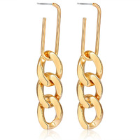 Yellow Chimes Earrings for Women and Girls Fashion Golden Dangler | Western Style Long Link Chain Danglers Earrings | Birthday Gift for Girls & Women Anniversary Gift for Wife