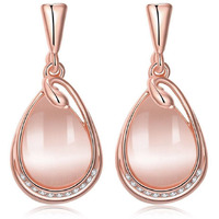 Shining Diva Fashion High Grade Austrian Crystal 18K Rose Gold Plated Stylish Earrings for Women and Girls (9580er)