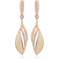 Estele Fashion Jewellery Rose Gold Plated Splendid Drop Earrings with White Crystals & Enamel for Girls/Women-702/710 ER