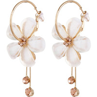 YouBella Jewellery Earings Gold Plated Floral Earrings for Girls and Women (White)