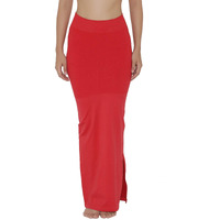 Clovia Womens Petticoat Style Saree Shapewear with Side Slit (SW0023P04_Red_M)