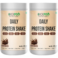 Sickpol Nutrition Daily Protein Shake 364 kcal Calories 32 gm Protein 55 gm Carbs 2 gm Fat Provide Energy,support Immunity & Bone Health-for Men & Women Chocolate Milk Shake Flavor (Chocolate 2Pack)