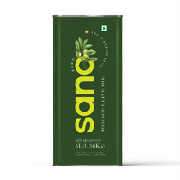 sano Pomace Olive Oil 5L Ideal for Frying, Roasting & Sauting Rich Neutral Flavour & High Smoke Point Versatile Edible Cooking Oil for Indian Cuisine