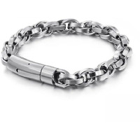 THE MEN THING CLIPLINK - 8mm Stainless Steel Bracelet, American Style - 8 inch for Men & Boys
