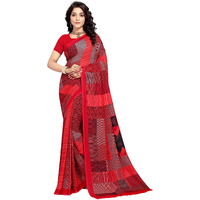 Vaamsi Georgette Printed Saree with Blouse (PC1151_Red)
