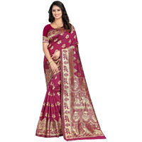 C J Enterprise Womens Pure Kanjivaram Soft Silk Saree Banarasi Design Wear Pattu Sarees Latest Party Cotton Sari collections With Blouse Piece for Wedding sadi new ladies 2024 (Pari9016) (Gajri)