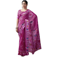 SIRIL Womens Cotton Printed Saree With Unstitched Blouse Piece (3528S2478_Pink)