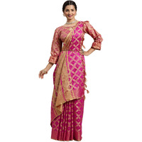 SIRIL Womens Jacquard Cotton Silk Saree with Unstitched Blouse Piece (1415S151_Pink)
