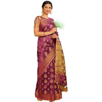 SIRIL Womens Jacquard Cotton Silk Saree with Unstitched Blouse Piece (2497S3012_Purple)