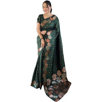 Yashika Womens Banarasi Kanjivaram Cotton Silk Jaquard Saree (AZ-YS-OG-WEAVE-Parent_Green)