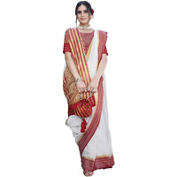 Yashika Womens Trendy Cotton Silk Saree with Blouse Material|| Pongal Special South Indian kerala Saree With Blouse Piece||(AZ-YS-OG-PONGAL ONAM-P) (Red)