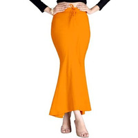 Symvi Cotton Blended Saree Shapewear for Woman (XL, Mustard)