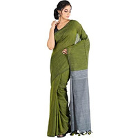 Durga Handlooms Womens Cotton Soft Handloom Saree, Without Blouse Piece, 6 meters, Twin Colours