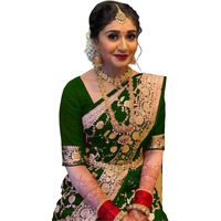 Sugathari Womens Banarasi Saree Pure Kanjivaram Silk Saree Soft new ladies 2023 Design Wear Pattu Sarees Latest Cotton Party Sari collections With Blouse Piece for Wedding sadi (PARI 164 GREEN)