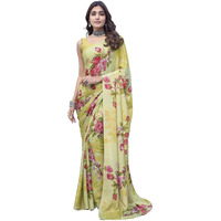 Yashika Womens Elegant Chiffon Saree Set with Blouse Piece - Elevate Your Style with This Trendy Ensemble! (AZ-YS-P1-DIPTI PISTA)